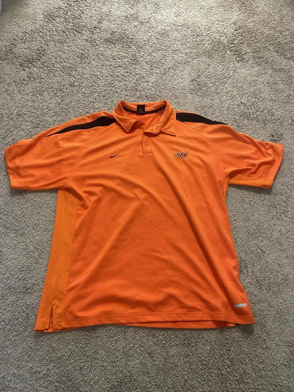 Oklahoma State Cowboys Shirt Mens 2XL Orange NCAA Football Polo Nike Team